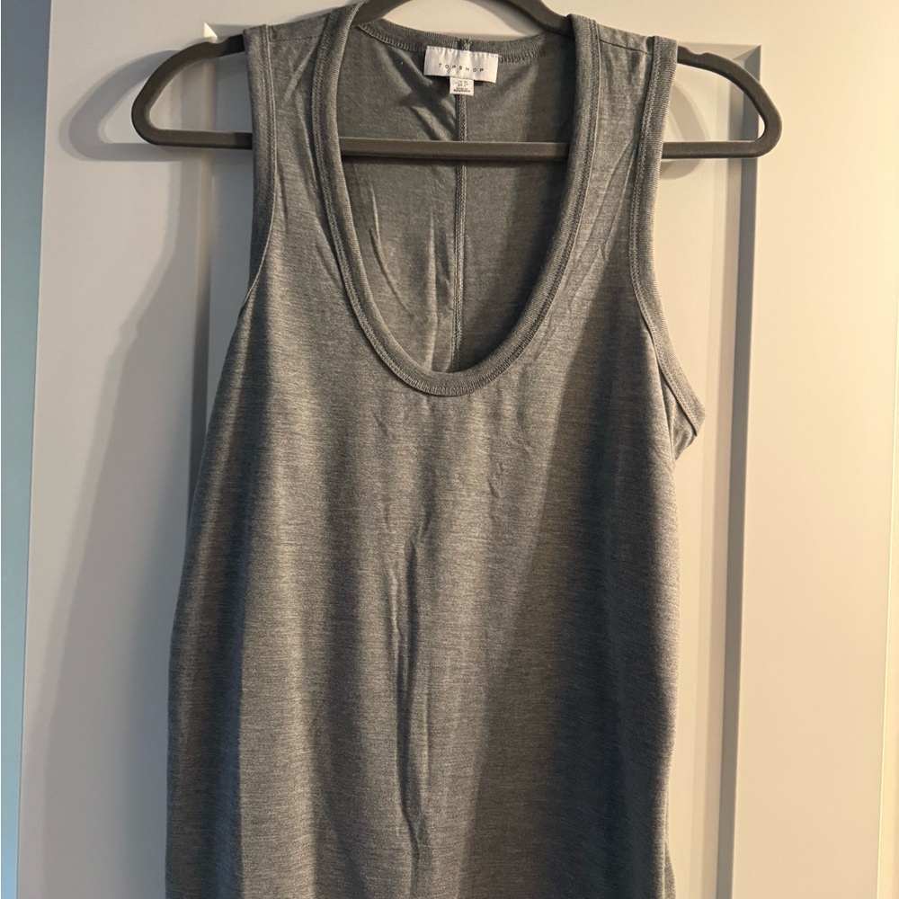 Scoop Neck Grey Tank Top from Top Shop